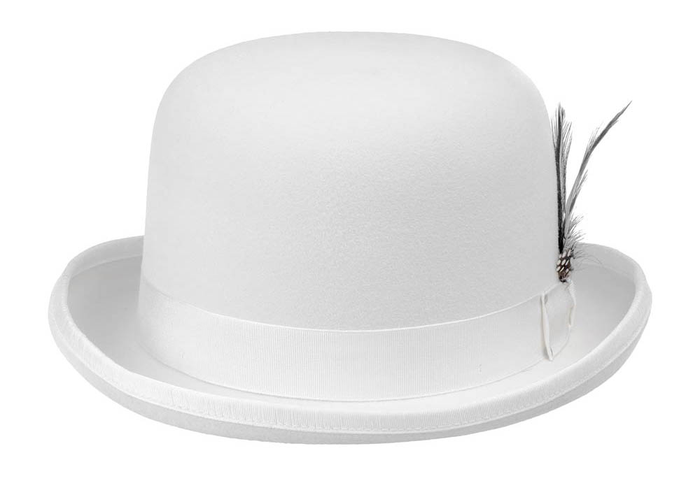 Белая шляпа котелок